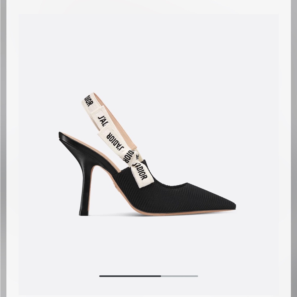 Dior Black and White Slingback Heels